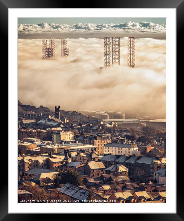 Dundee City Coastal Fog Framed Mounted Print by Craig Doogan