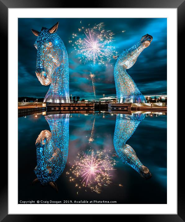 Kelpies Sculpture Falkirk Scotland Framed Mounted Print by Craig Doogan