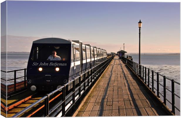 Southend on Sea Pier and Train Essex Canvas Print by Andy Evans Photos