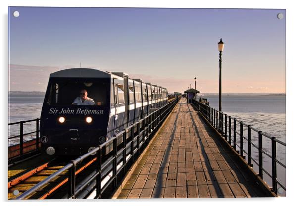Southend on Sea Pier and Train Essex Acrylic by Andy Evans Photos
