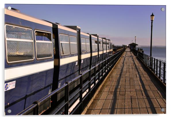 Southend on Sea Pier and Train Essex Acrylic by Andy Evans Photos