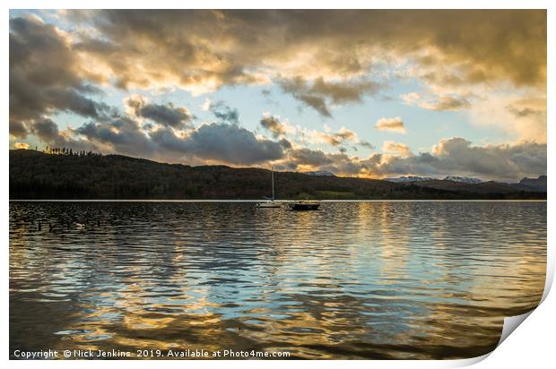 Reflections on Lake Windermere Print by Nick Jenkins