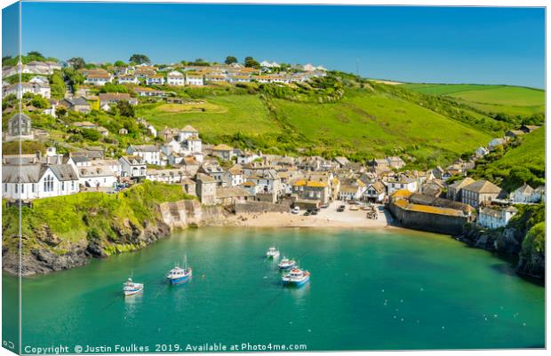 Port Isaac, North Cornwall Canvas Print by Justin Foulkes