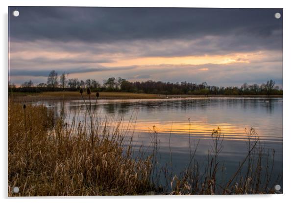 Big Water Sunset Acrylic by John Ellis