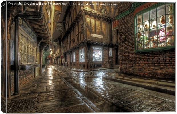 The Shambles in the Rain 1 Canvas Print by Colin Williams Photography
