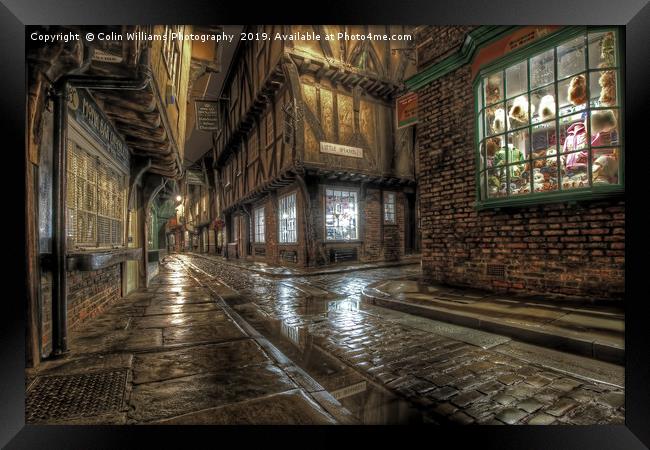 The Shambles in the Rain 1 Framed Print by Colin Williams Photography