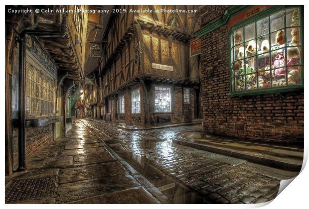 The Shambles in the Rain 1 Print by Colin Williams Photography