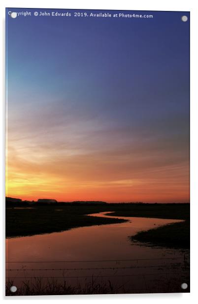 Sunset, Holkham Acrylic by John Edwards