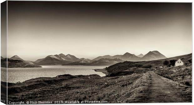 The Sound of Raasay and The Cuillin range. Canvas Print by Phill Thornton