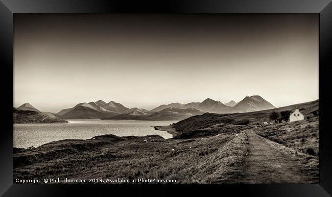 The Sound of Raasay and The Cuillin range. Framed Print by Phill Thornton
