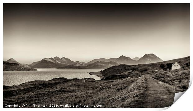 The Sound of Raasay and The Cuillin range. Print by Phill Thornton