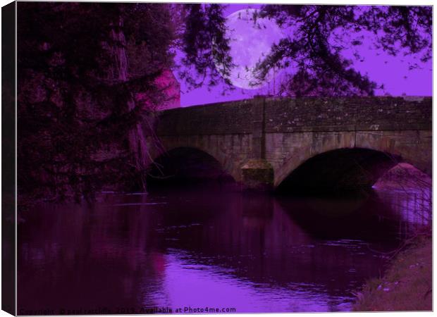 digital art of eardisland bridge Canvas Print by paul ratcliffe
