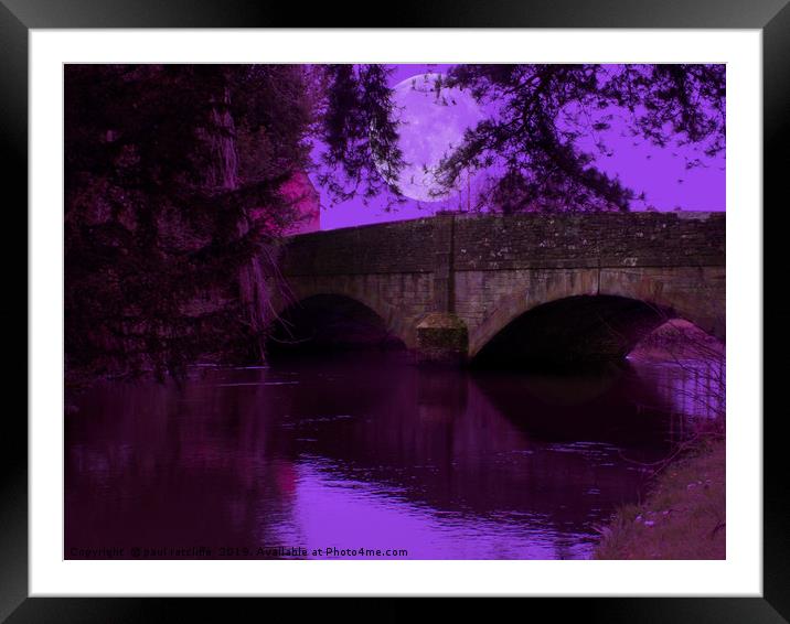 digital art of eardisland bridge Framed Mounted Print by paul ratcliffe
