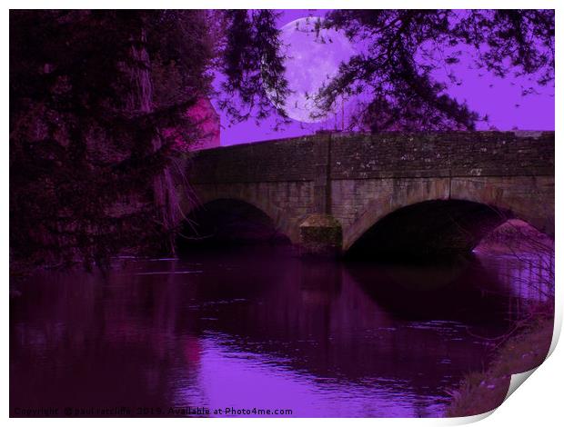 digital art of eardisland bridge Print by paul ratcliffe