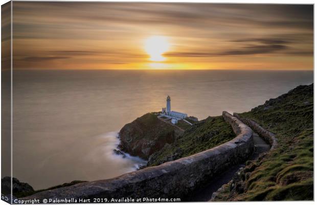 Sunset at South Stack Lighthouse Canvas Print by Palombella Hart