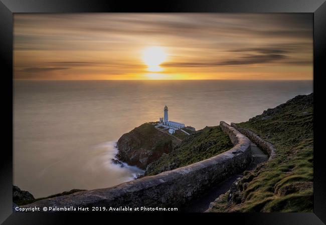Sunset at South Stack Lighthouse Framed Print by Palombella Hart