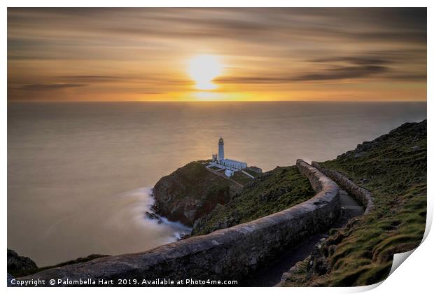 Sunset at South Stack Lighthouse Print by Palombella Hart