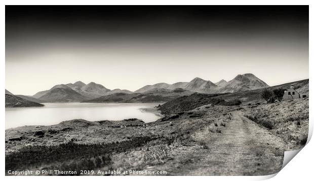 The Sound of Raasay and The Cuillin range No.2 Print by Phill Thornton