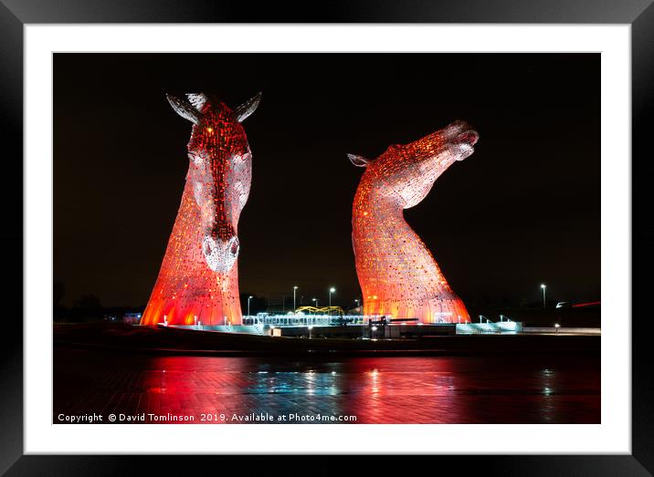 The Kelpies - Scotland  Framed Mounted Print by David Tomlinson