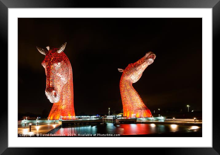 The Kelpies  Framed Mounted Print by David Tomlinson