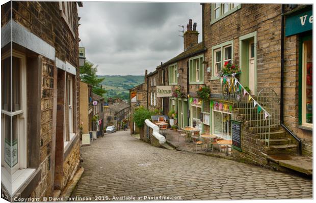 The Main Street -Haworth West Yorkshire Canvas Print by David Tomlinson