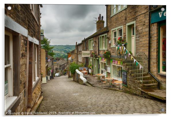 The Main Street -Haworth West Yorkshire Acrylic by David Tomlinson