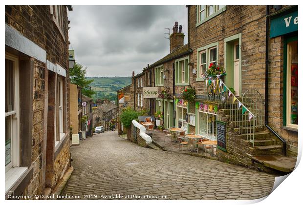The Main Street -Haworth West Yorkshire Print by David Tomlinson