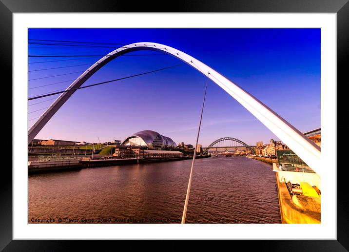 Tyne Arches Framed Mounted Print by Trevor Camp