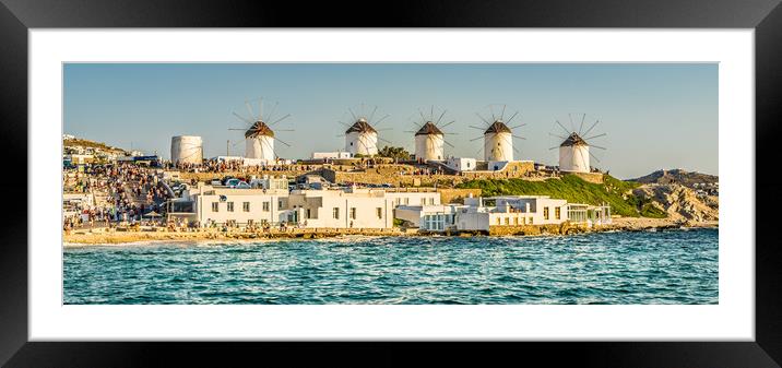 Mykonos windmills in high definition Framed Mounted Print by Naylor's Photography