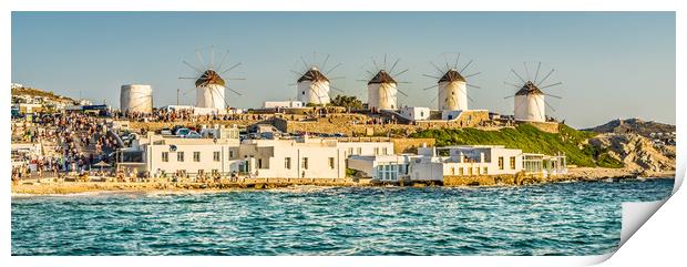Mykonos windmills in high definition Print by Naylor's Photography