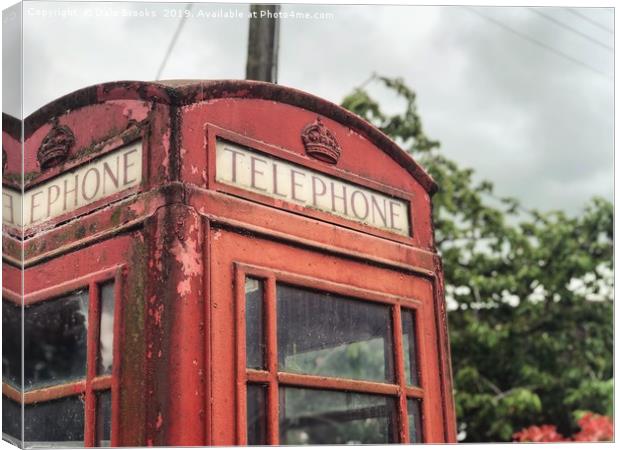 Vintage British Red Telephone Box Canvas Print by Dale Brooks