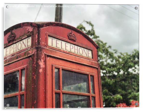 Vintage British Red Telephone Box Acrylic by Dale Brooks