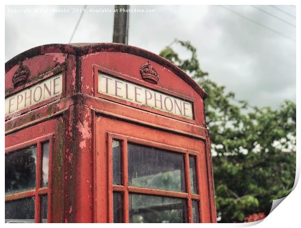 Vintage British Red Telephone Box Print by Dale Brooks
