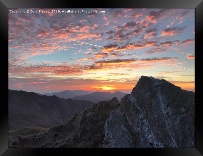 Mountain with sunrise Framed Print by Dale Brooks