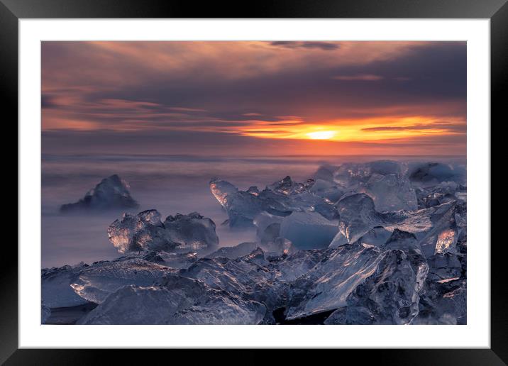 Ice bergs Framed Mounted Print by Sandra Kepkowska