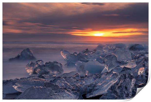 Ice bergs Print by Sandra Kepkowska
