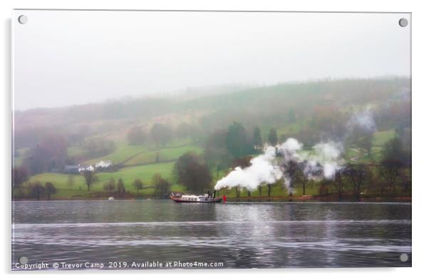Coniston Steam Ferry - 01 Acrylic by Trevor Camp