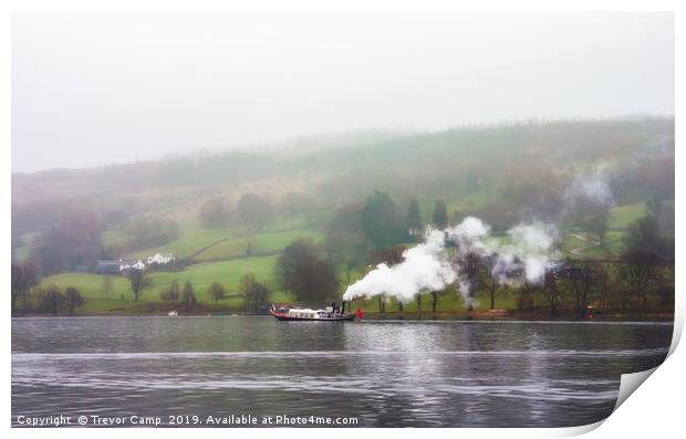 Coniston Steam Ferry - 01 Print by Trevor Camp