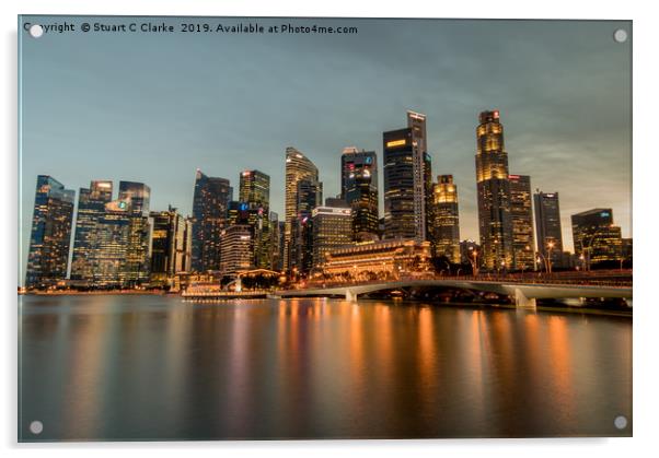 Marina Bay, Singapore Acrylic by Stuart C Clarke