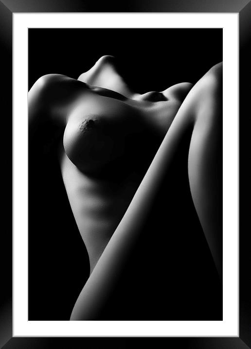 Nude woman bodyscape 16 Framed Mounted Print by Johan Swanepoel
