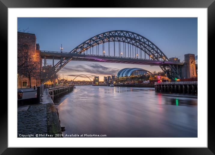 The Tyne at sunrise Framed Mounted Print by Phil Reay