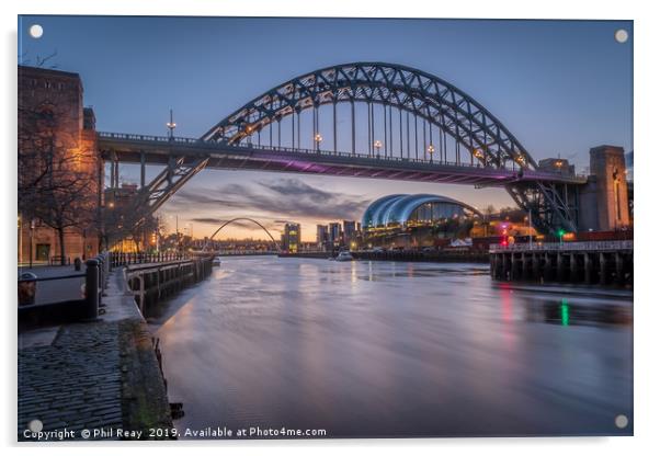 The Tyne at sunrise Acrylic by Phil Reay