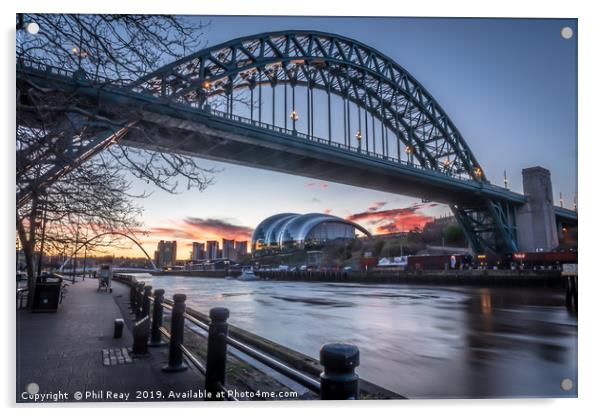 Sunrise on the Tyne  Acrylic by Phil Reay