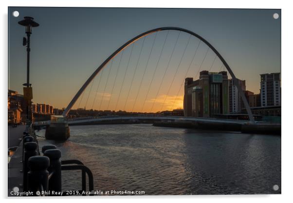The Millennium Bridge at sunrise Acrylic by Phil Reay