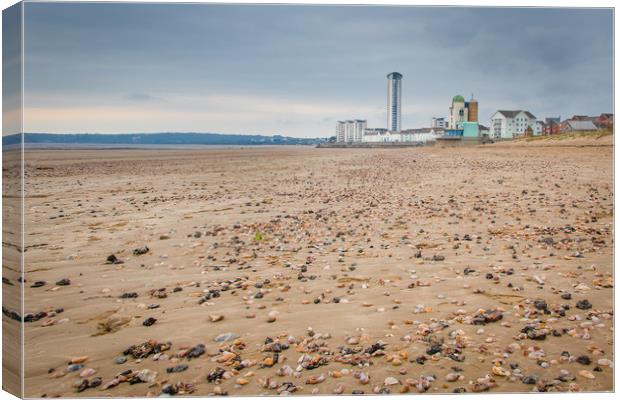 The Meridian tower viewed from Swansea seas front. Canvas Print by Bryn Morgan