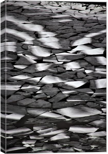 Ice break up on Lochan na gaire, Lochnagar, Aberde Canvas Print by alan todd