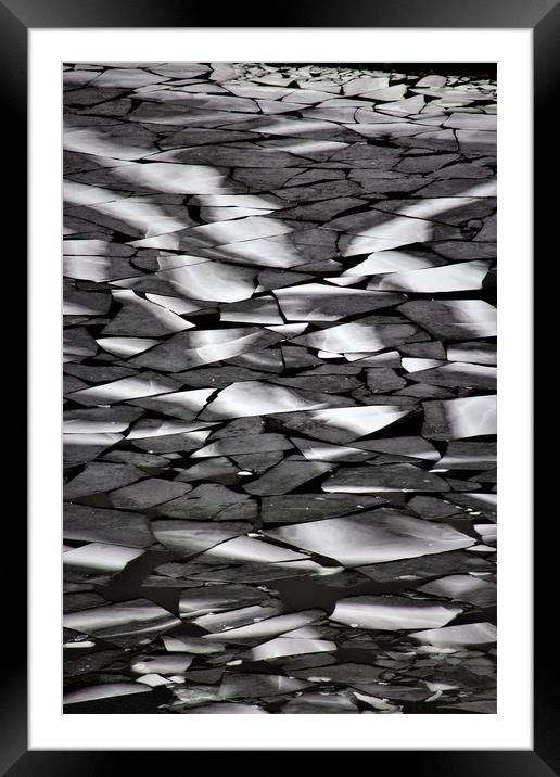 Ice break up on Lochan na gaire, Lochnagar, Aberde Framed Mounted Print by alan todd