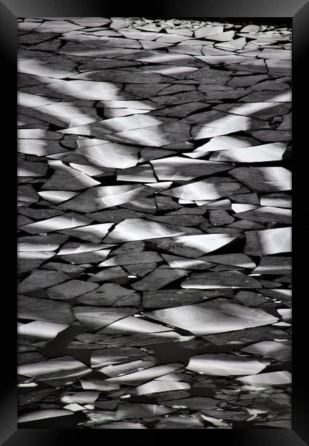 Ice break up on Lochan na gaire, Lochnagar, Aberde Framed Print by alan todd