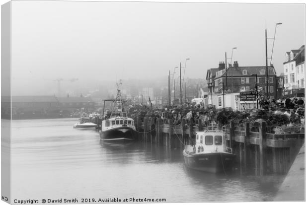 Harbour View In The Fog Canvas Print by David Smith