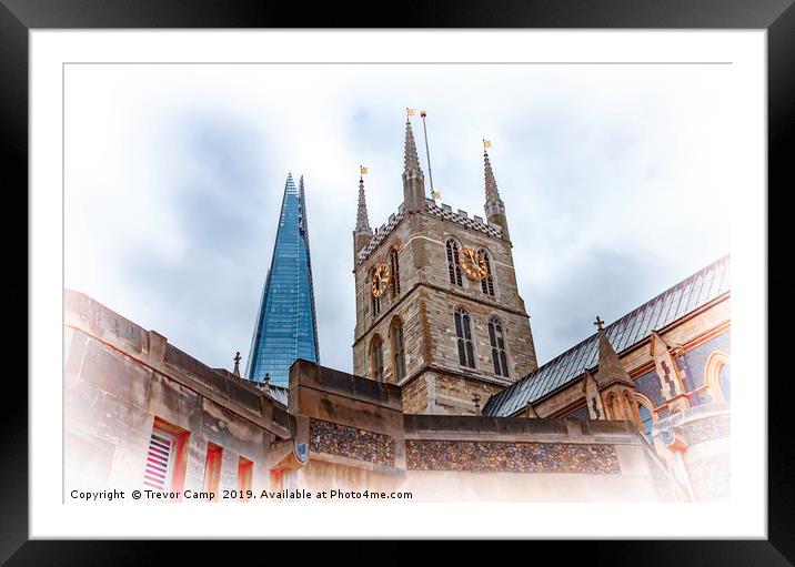 The Shard and Southwark Cathedral Framed Mounted Print by Trevor Camp